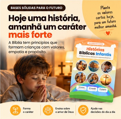 Menino orando ao lado do ebook