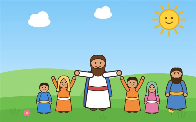 Ilustração de Jesus com as crianças